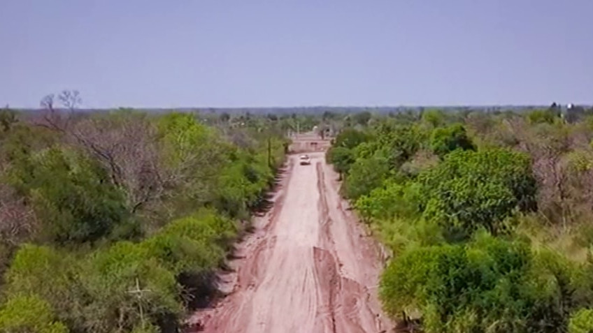 Inicio pavimento Acceso a la Colonia Aborigen Machagai